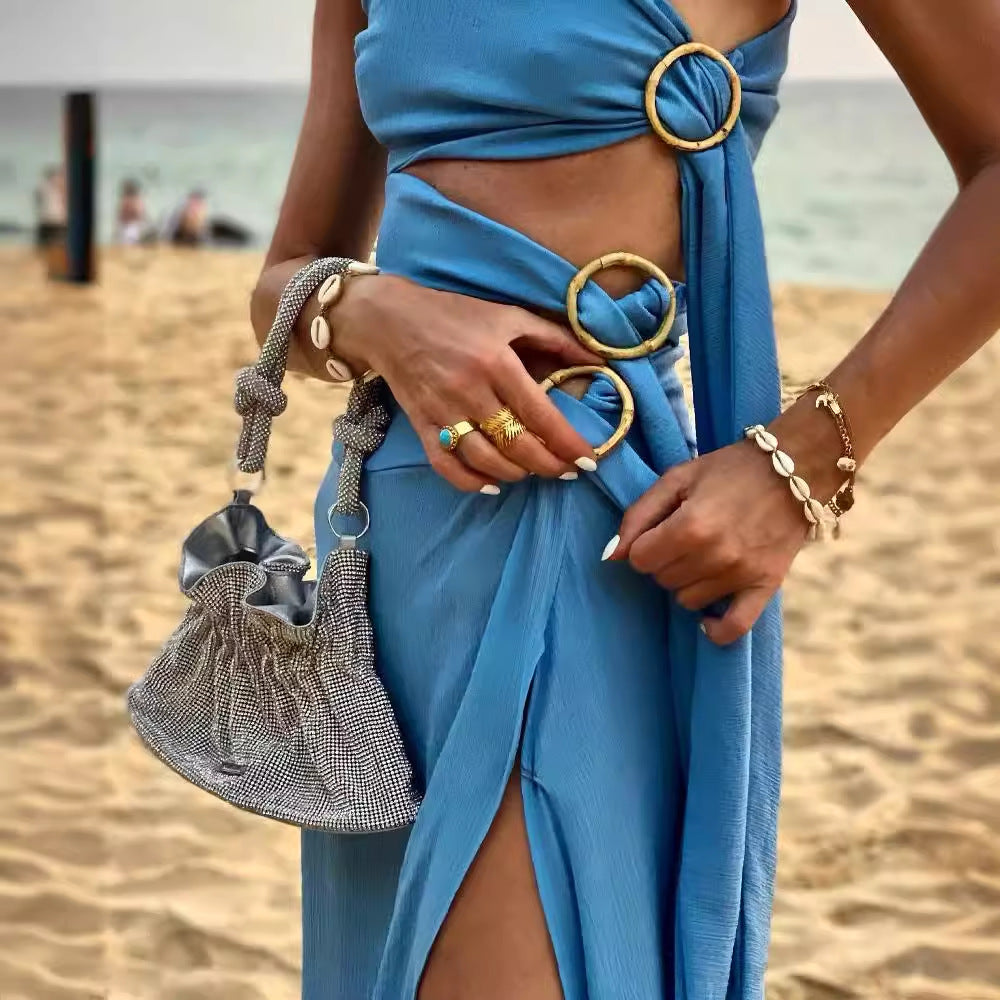 Summer Sexy Strap Irregular Asymmetric Sleeveless Dress Women Gemi
