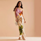 Spring Summer Oblique Shoulder Positioning Printing Dress Casual Vacation Loose Dress Oyrina