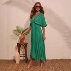 Arrival Printed Beach Cover up Maxi Dress Sun Protection Shirt Seaside Holiday Dress XINXI