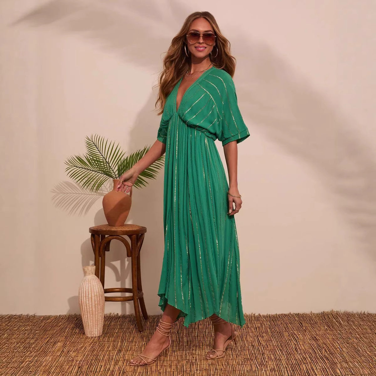 Arrival Printed Beach Cover up Maxi Dress Sun Protection Shirt Seaside Holiday Dress XINXI