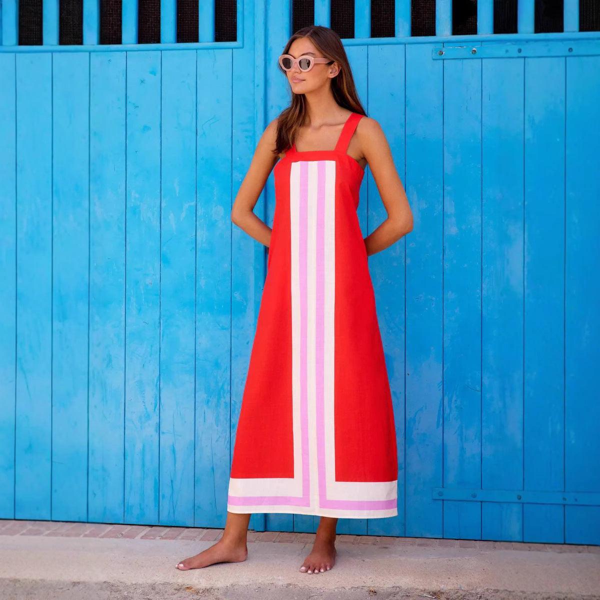 Summer Casual Dress Seaside Vacation Sling Dress XUYUN