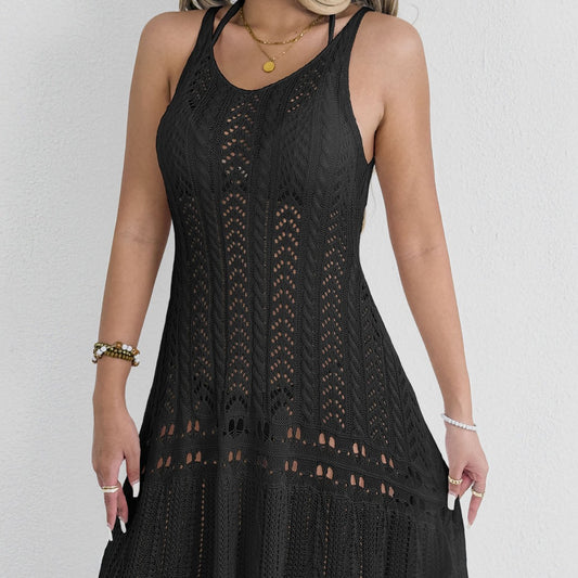 Women Dress Women Clothing Hollow Out Cutout Woven Camisole Dress Large Swing Dress Beach Cover up