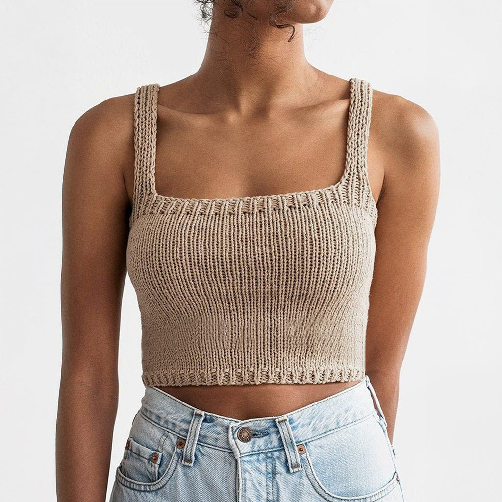 Women Clothing Casual Woolen Camisole Spring Summer CKK