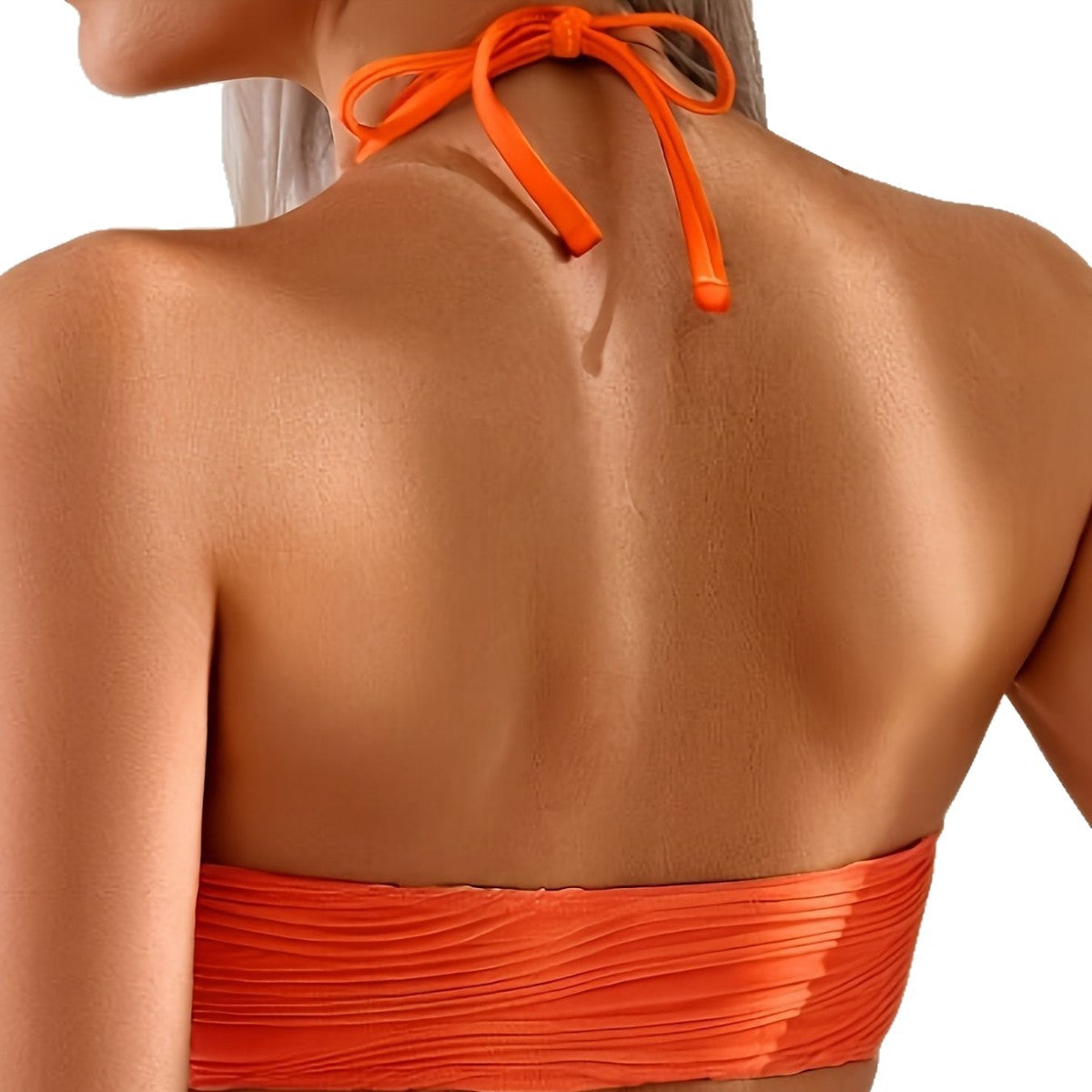 Solid Color Halter Buckle Sexy Backless High Waist Split Swimsuit Women Wading Sports Women Clothing MagicSwing
