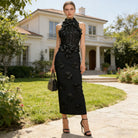 Summer High Grade Sleeveless Sheath Dress Three Dimensional Floral Beaded Slim Slimming Sheath Dress Women Sailfish