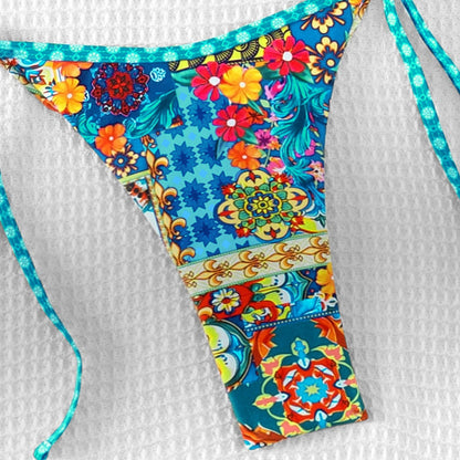 Traje de baño fresco estampado dividido bikini sexy traje de baño bikini