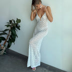 Solid Color Sexy Cutout Beach Vacation Blouse Bikini Swimsuit Beach Dress Women Mangar