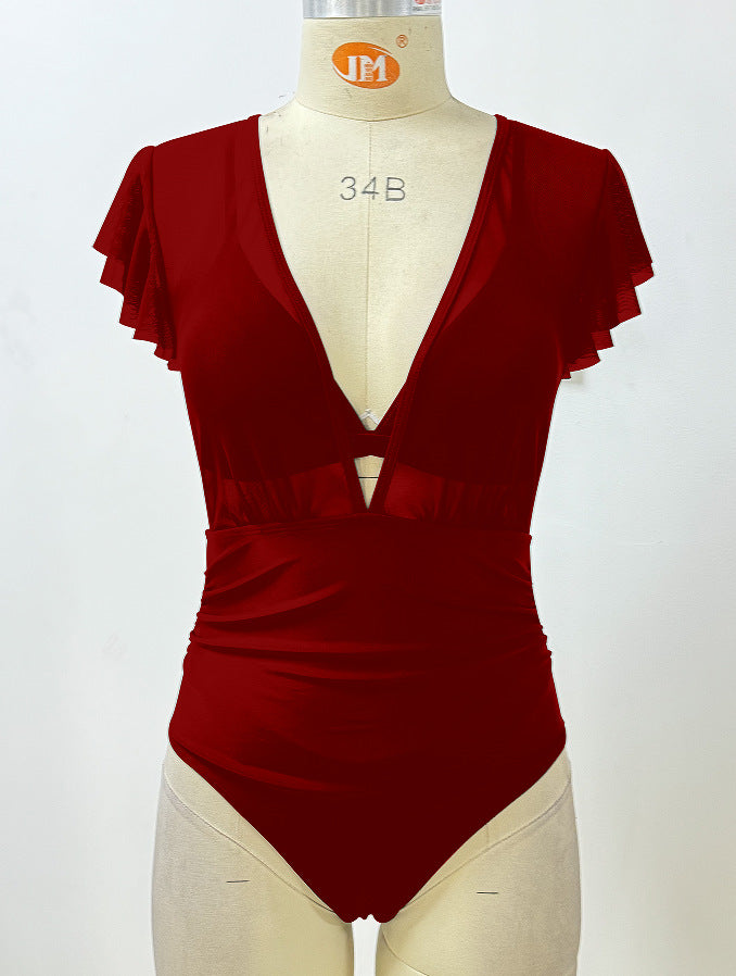 Wine Red Three-Piece Set