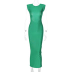 Women Sexy Tight Backless Cutout Design Maxi Dress Street Hipster Waist Controlled Dress Summer SaturdayNight