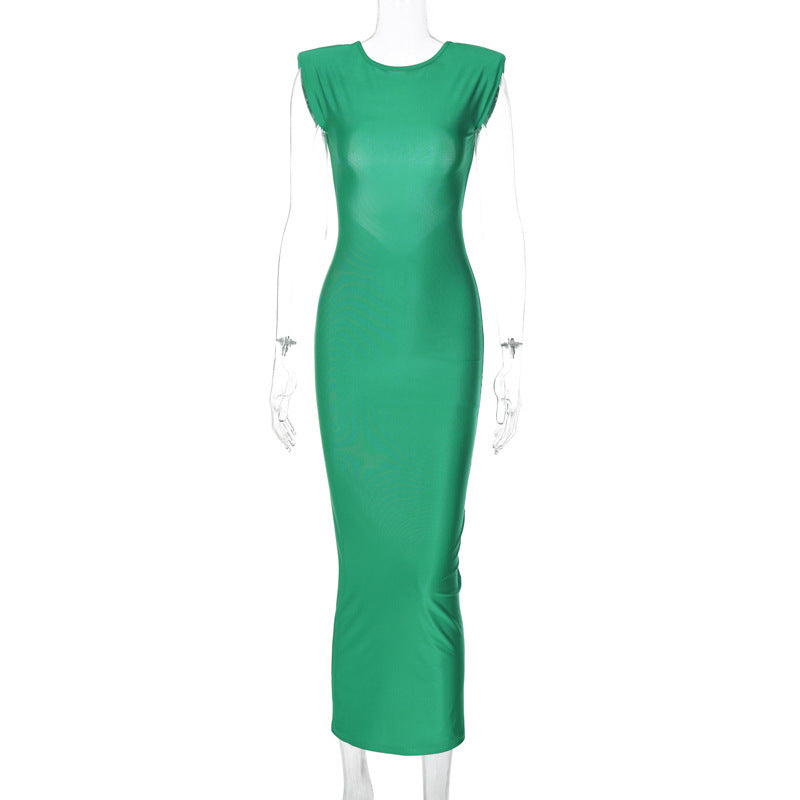 Women Sexy Tight Backless Cutout Design Maxi Dress Street Hipster Waist Controlled Dress Summer SaturdayNight