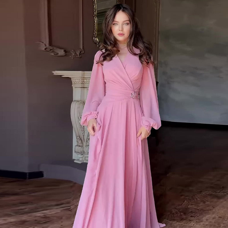 Summer Long Elegant Graceful Stitching Floral Waist Dress Babeloon