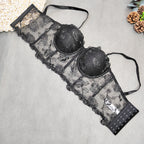 Sexy Tube Top Underwear Outer Wear Bare Back Waist Short Tube Top Sexy See through Lace Embroidery Tube Top Kanuner