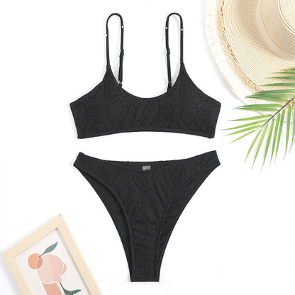 Traje de baño sin mangas, conjunto de bikini acolchado, bikini sexy para mujer, chal de malla