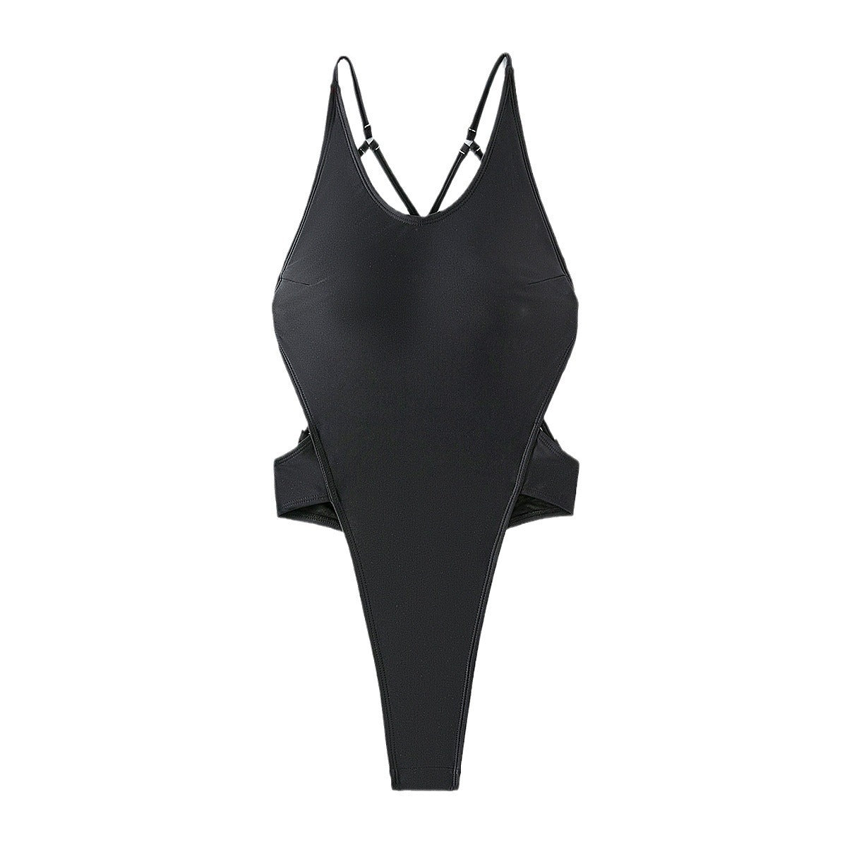 Sexy Solid Color Gem T Back Swimsuit Women round Neck Backless Bikini