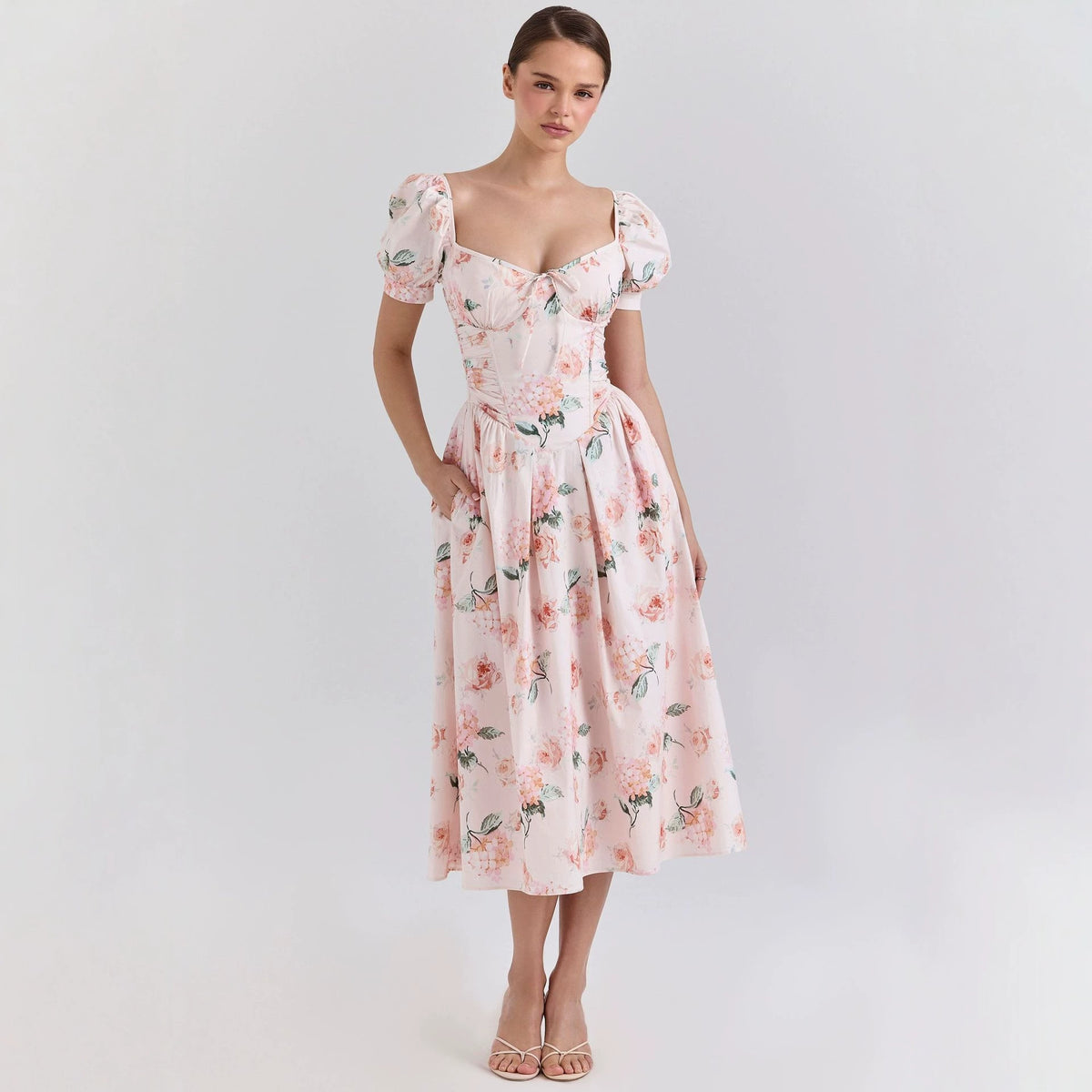 Spring Summer Dress Artistic French Fresh Printing Women Wear XINXI