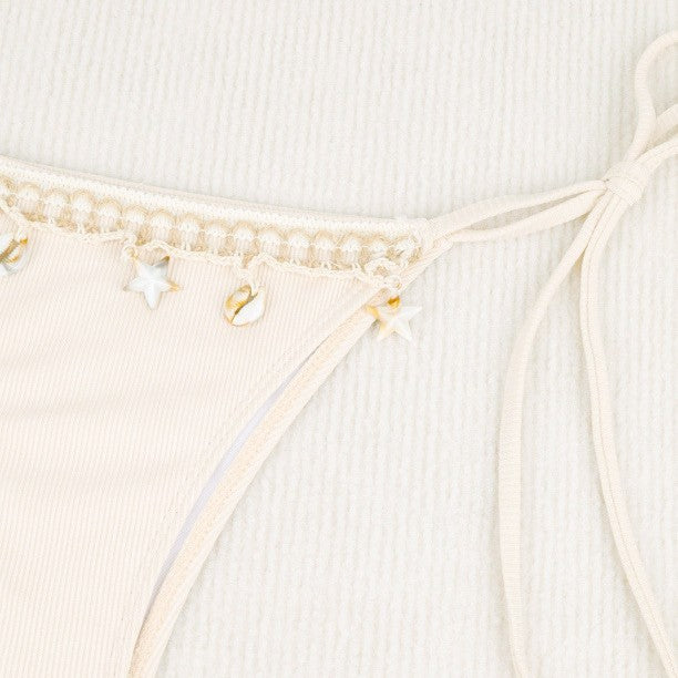 Bikini de encaje Wilhelmy Shell, bikini rosa de tres puntos, traje de baño dividido
