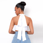 Criss Cross Women Clothing Nightclub Sexy cropped Halter Bottoming Tube Women Vest LEKINS