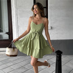 Elegant Dress Summer Ruffled Slip Dress Yiskiss