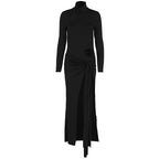 Combinaison sexy à manches longues et col haut pour femme, tenue d'automne