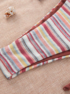 Fresh Color Striped Bikini Swimsuit Overskirt CSC