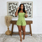 Elegant Slim Fit Suspender Faux Two Piece Jumpsuit WINNIEYA