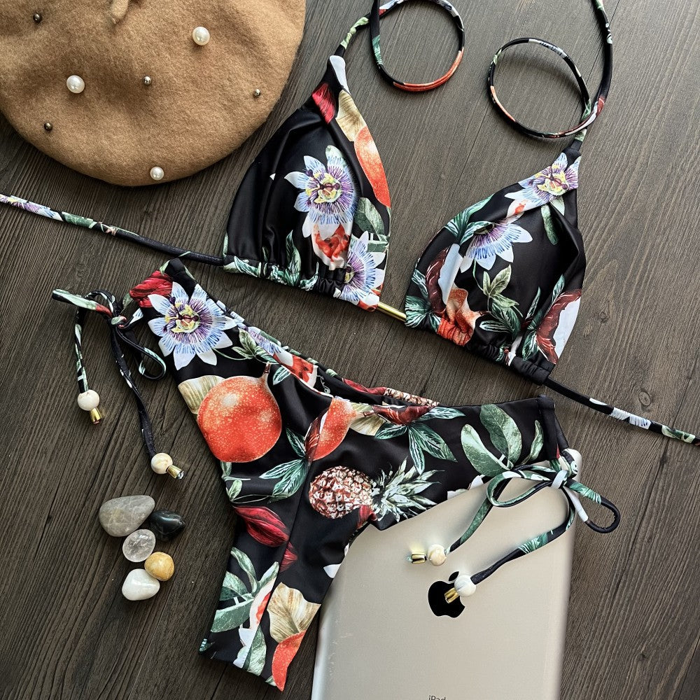 Traje de baño estampado bikini dividido traje de baño sexy étnico