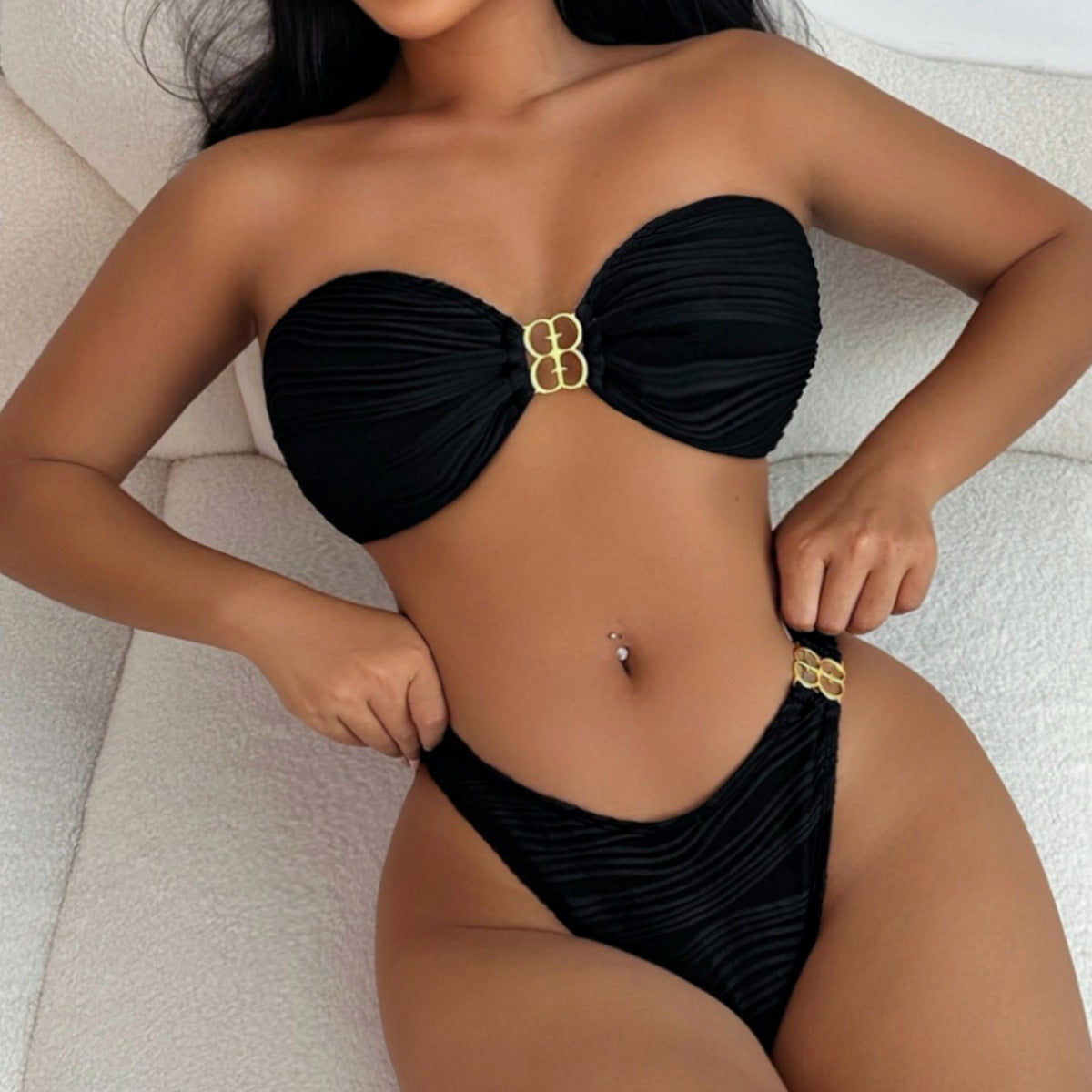 Tube Top Sexy Swimsuit Split Tether Design, Swimsuit Twingo