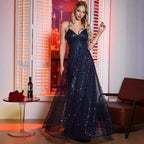 Robe d'été à sequins sexy dos nu à bretelles fines pour femme