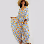 Summer Beach Dress Women Casual Vacation Printed Pullover Bikini Swimsuit Blouse Sun Protection Clothing Mangar