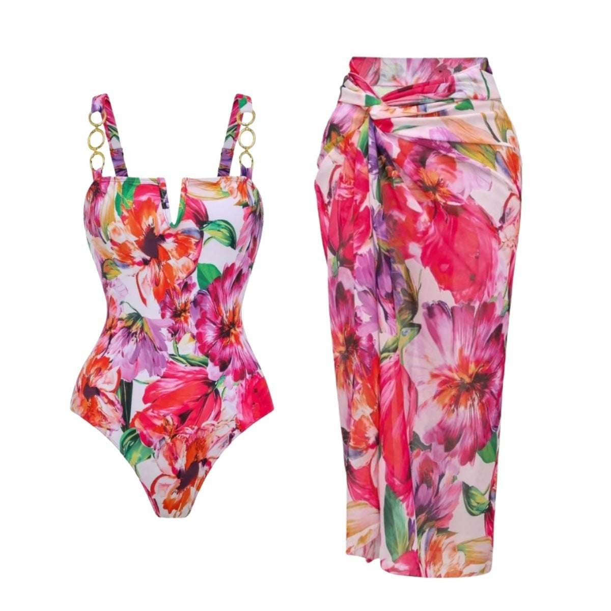 Swimsuit Wrap Skirt Suit