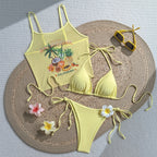 Tropical Fruit Printed Halter Bikini Sexy Vacation Swimsuit Bikini SanYuva