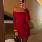 Vestido ceñido sexy con escote pronunciado y cintura alta para mujer