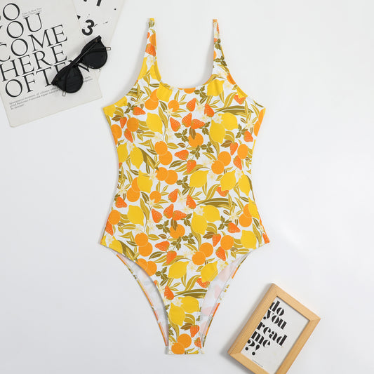 Traje de baño de bikini sexy de triángulo con tirantes y estampado floral multicolor para mujer