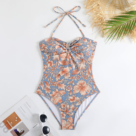 Traje de baño de una pieza para mujer, sexy, retro, con estampado, que cubre el vientre, adelgazante, para vacaciones