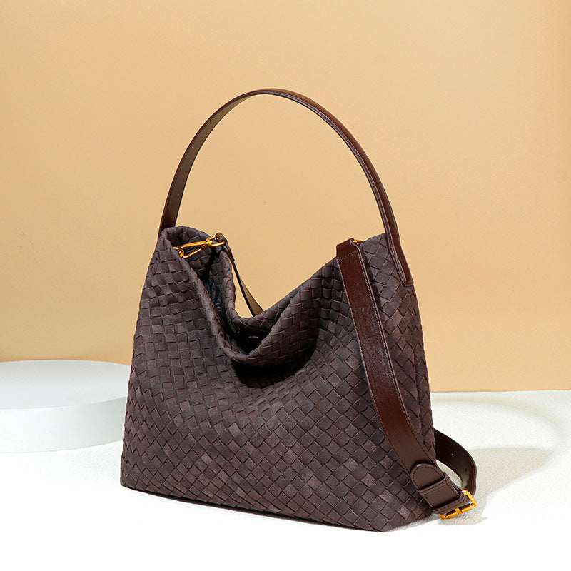 Bolso de mano tejido de alta calidad para otoño e invierno, con diseño esmerilado. 