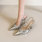 Nightclubs Goddess Stiletto Heels Bow Twisted Pana Pointed Toe Buckle Outdoor Sandals ForestFootwear