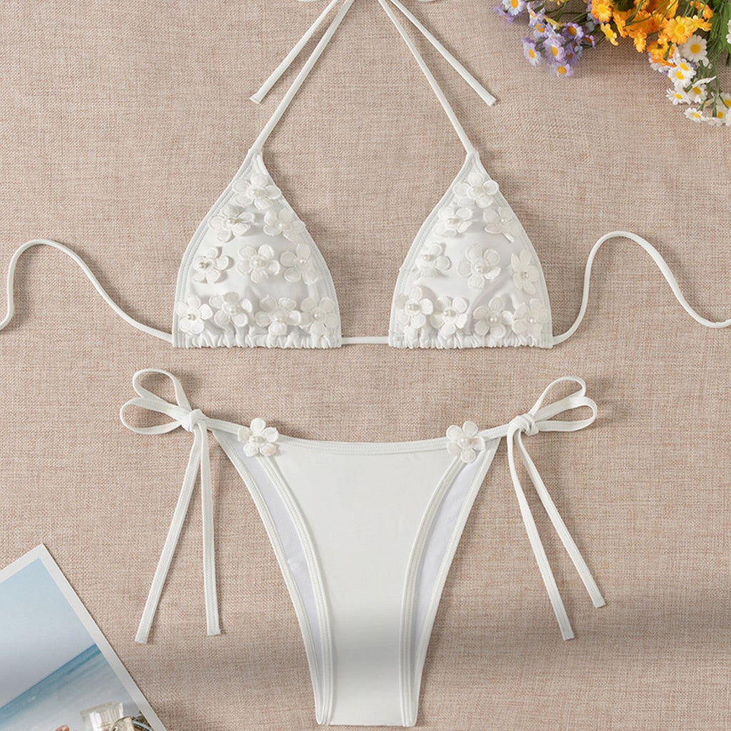 Three Dimensional Floral Women Bikini Sexy Triangle Bikini Serene