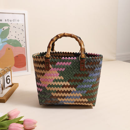 Pp Color Matching Bamboo Handle Coffee Small