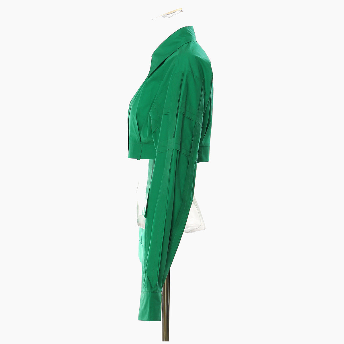 Haut court personnalisé automne-hiver à coutures apparentes pour femme