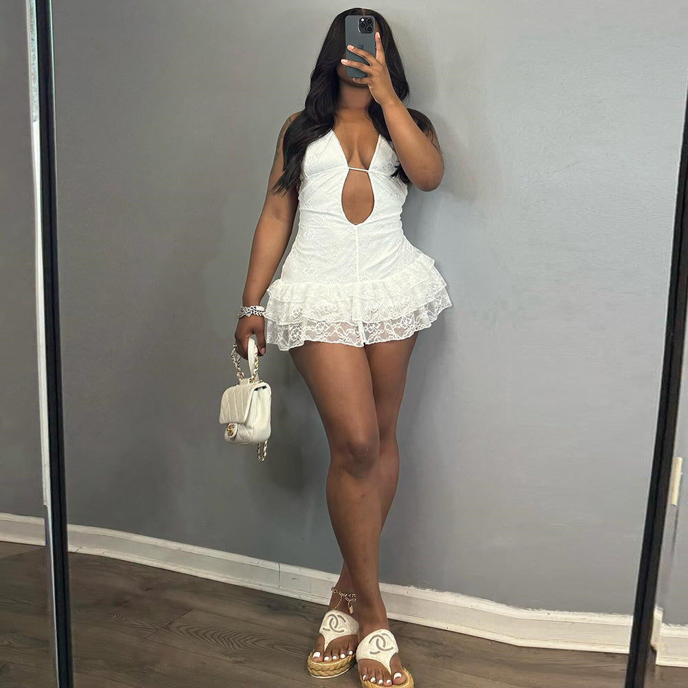 Robe sexy pour femme, vêtement d'automne à lacets, type gâteau, dos nu, sexy