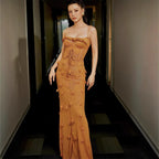 Vietnam Niche Design Handmade Three Dimensional Petals Cami Dress French Socialite Boning Corset Waist Dress Adore