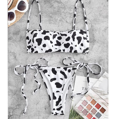 Swimsuit Flat Chest Split Printed Bikini