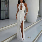 Solid Color Sexy Hollow Out Cutout out Backless Beach Cover up Bikini Swimsuit Beach Women Mangar