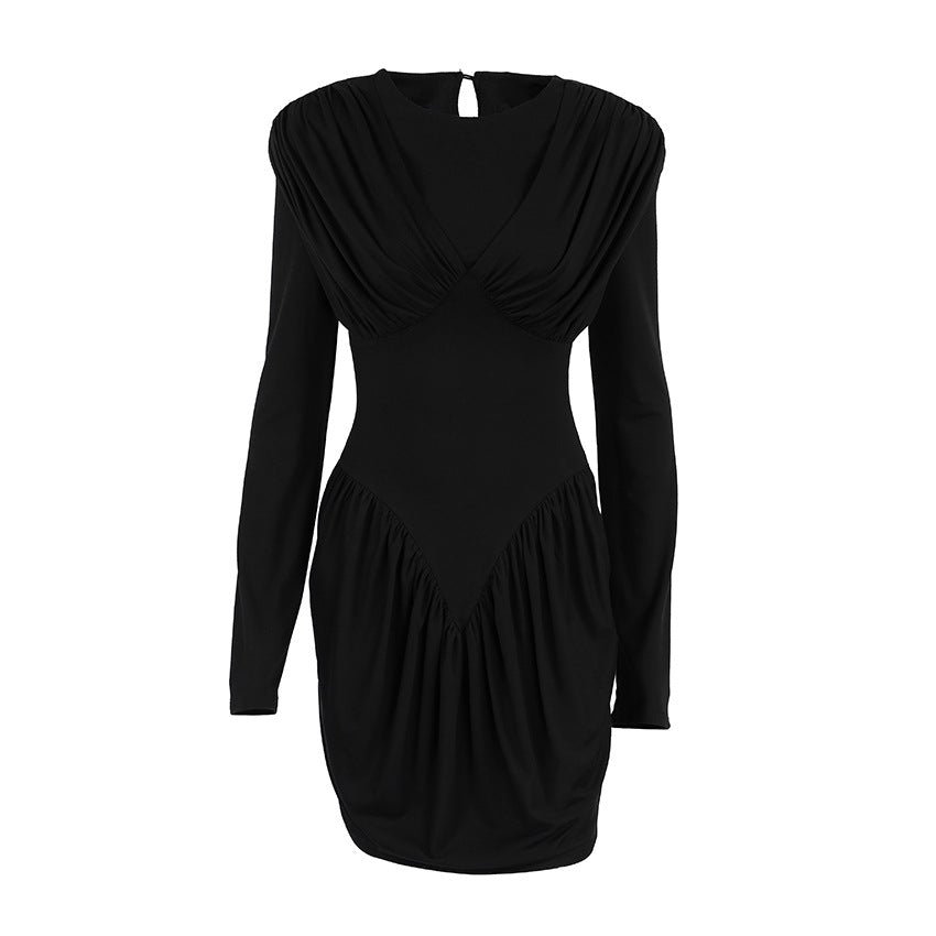 Niche Black Elegant Dress Slim Waist Spring Women Clothing FOREVEREIGHTEEN