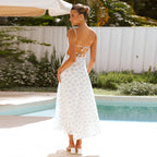 Women Clothing Floral Sexy Strap Backless Vacation Dress JoyMer