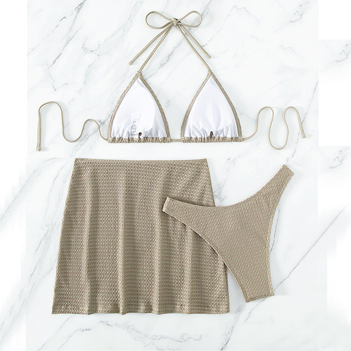Traje de baño de tres piezas para mujer, bikini sexy de verano