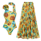 Women Swimsuit Sunflower Printed One Piece Swimsuit Set ShineRealm