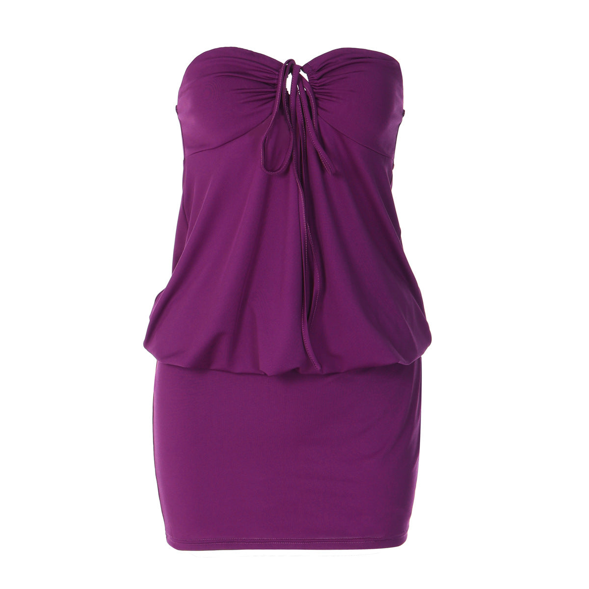 Sexy V neck Wrapped Chest Stitching Tied Loose Hollow Out Cutout Design Sheath Dress LAGERFELD