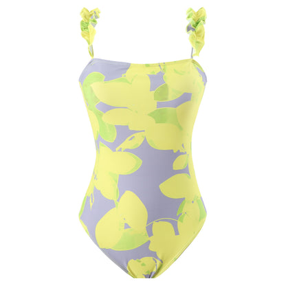 Traje de baño de una pieza sexy para mujer, falda de gasa adelgazante, traje de baño