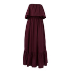 Spring Summer French Ruffled Tube Top Elegant Dress Women Office Elegant Dress FOREVEREIGHTEEN
